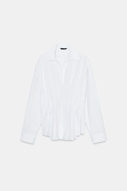 POPLIN SHIRT WITH PLEATS - Zara фото 6