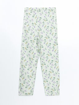 Beli Lastikli ?i?ekli Kad?n Pijama Alt?