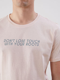 Bisiklet Yaka Bask?l? Penye Erkek Ti??rt