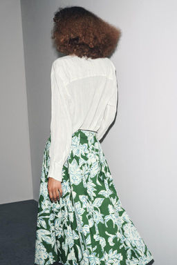 ZW COLLECTION PLEATED FLORAL SKIRT - Zara фото 4