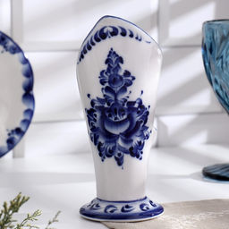 Салфетница фарфор «Эффект», 8×7.5×17.5 см, гжель