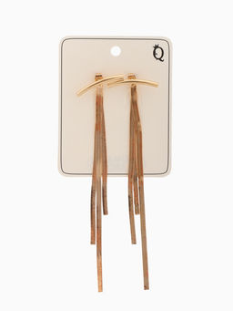 Серьги висячие Дуга. Водопад, цвет золото, 11 см