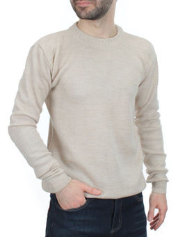 L632 LIGHT BEIGE Джемпер мужской (100% шерсть)