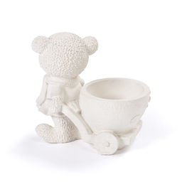 Заготовка для декорирования Love2art ТА-10 Кашпо гипс 10 х 10 х 6 см 1 шт Медведица с тележкой фото 3