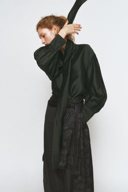 ZW COLLECTION SATIN SCARF SHIRT - Zara фото 4