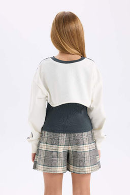 Толстовка с круглым вырезом для девочек с цифровым принтом - Defacto фото 6