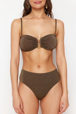 TRENDYOLMILLA Vizon Straplez Aksesuarl? Simli Premium Kumasl? Brazilian Bikini Tak?m? TBESS24BT00054 фото 10