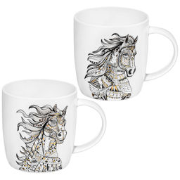 Набор кружек 2 пр. 380 мл 12,5*9*9,3 см "Лошади" фарфор NEW BONE CHINA
Состав: Фарфор