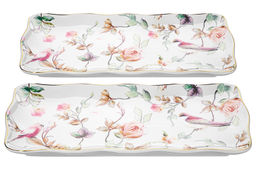 Набор 2 блюд 27,5*13,5*2 см + 31*15,5*2,5 см Певчие птички NEW BONE CHINA, фарфор - Elan gallery фото 6