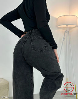 Джинсы багги с высокой посадкой