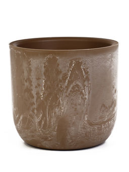 Кашпо для цветов «Микрит», 7.8 л, d=28 см, h=25.5 см, со вставкой, пластиковое, бежевое