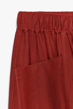 LINEN BLEND TROUSERS WITH BEADED DRAWSTRING - Zara фото 8