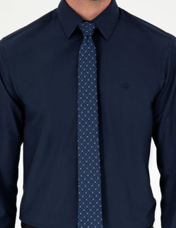 Lacivert Slim Fit Uzun Kollu Basic G_mlek