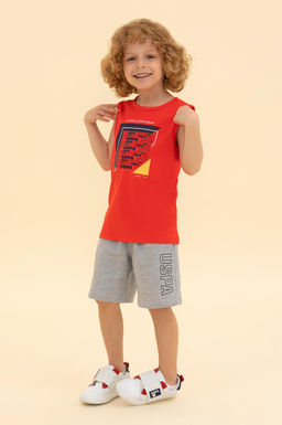 Красная футболка без рукавов с круглым вырезом для мальчиков Неожиданная скидка в корзине