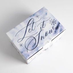 Коробка подарочная новогодняя складная Let it snow, 22×15×10 см, Новый год