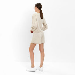 Костюм женский (джемпер, шорты) MINAKU: Casual Collection, бежевый, размер 52