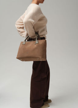 Замшевая сумка Iris DBR 31372 серо-коричневый фото 9