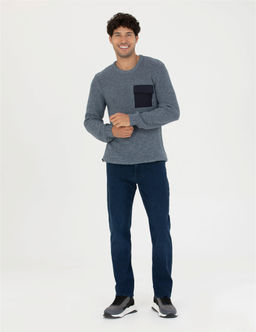 Lacivert Slim Fit Bisiklet Yaka Triko Kazak - Pierre cardin фото 4