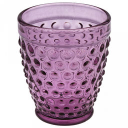 Сидней Стакан стеклянный 320мл, д8,5см, h10,3см, рельефное, цветное стекло, цвет - аметистовый (Китай) Цена указана за штуку. В коробке 6 штук.