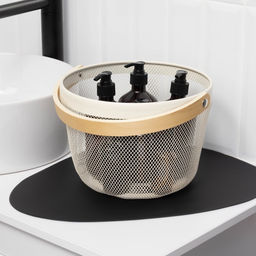 Корзинка универсальная круглая LaDо́m, 26×26×18 см, кремовая