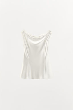 SATIN TOP WITH LACE TRIM - Zara фото 4
