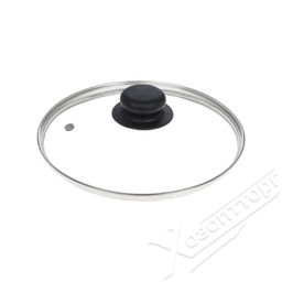 4732 Крышка с ручкой стеклянная с мет.обод. 32см