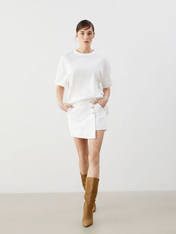 Standart Fit Kad?n Jean ?ort Etek