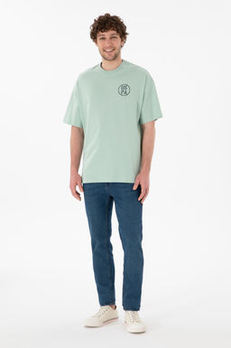 Erkek Oversize Fit Bisiklet Yaka Su Ye_ili Ti__rt Sepette S_rpriz _ndirim - U.s. polo assn фото 5