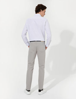 A__k Gri Slim Fit Kanvas Pantolon