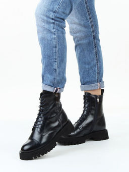 01-B2103B-10F INK BLUE Ботинки демисезонные женские (натуральная кожа, байка)