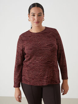 Bisiklet Yaka Desenli Kad?n Bluz