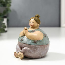 Фигурка полистоун «Пышечка медитирует», 11×8.5×10 см