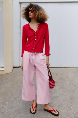 CHAQUETA PUNTO VOLANTES / Rojo