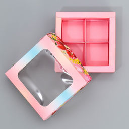 Цена за 5 шт. Коробка для конфет, кондитерская упаковка, 4 ячейки, От всего сердца, 10.5?10.5?3.5 см