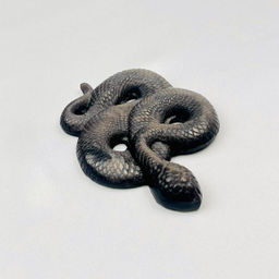 Фигурка Змея из серебристого Обсидиана - Радуга самоцветов фото 5