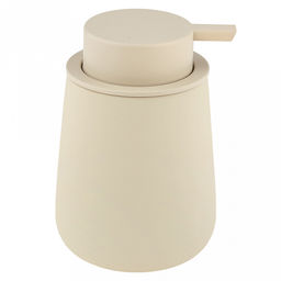 Набор для ванной "Эстетик" 3 предмета: дозатор для мыла 410мл; мыльница 11х8,6х2,2см; стакан для зубных щеток 410мл; фурнитура пластик, керамика, матовая глазурь, кремовый, в коробке (Китай)