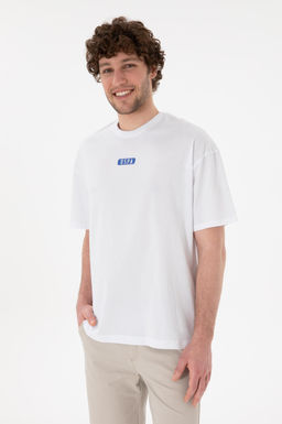 Erkek Oversize Fit Bisiklet Yaka Beyaz Ti__rt Sepette S_rpriz _ndirim - U.s. polo assn фото 2