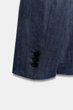 BLAZER ENTALLADA ESPIGA LINO 100% / ?ndigo - Zara фото 9