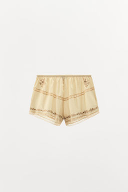 FLORAL EMBROIDERED LACE SHORTS - LIMITED EDITION - Zara фото 4