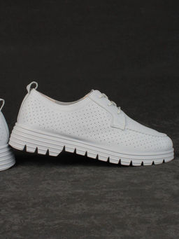 03-PDD161-5 GRAY/LT. BLUE Полуботинки женские (натуральная кожа) - Фабричный китай фото 12