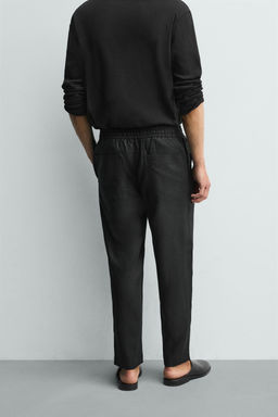 PANTAL?N RELAXED FIT 100% LINO / Negro - Zara фото 3