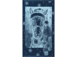Полотенце махровое 6с103.412ж1 Лошадь новогодняя(джинс) 50х90см