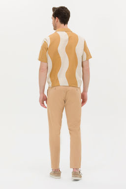 Erkek Carrot Fit Camel Kanvas Pantolon