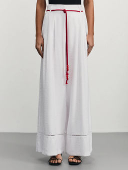 Широкие брюки из вискозы со шнурком / Zarina  фото 3