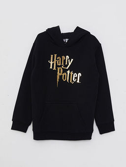 Kap??onlu Harry Potter Bask?l? Uzun Kollu Erkek ?ocuk Sweatshirt