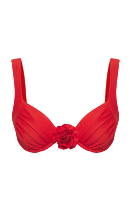 TRENDYOLMILLA K?rm?z? Balconette Cicek Aplikeli Bikini Ustu TBESS25BU00026  фото 6