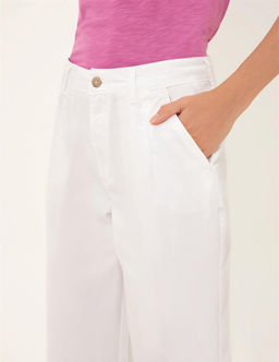 Beyaz Flare Cropped Pantolon - Pierre cardin фото 6