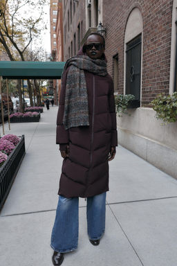 WATER-REPELLENT AND WINDPROOF LONG PUFFER JACKET