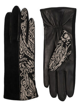 Перчатки женские ш+каш. IS00159 black/l.taupe - Eleganzza фото 2