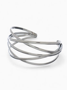 Браслет металл Афина многослойный, цвет серебро